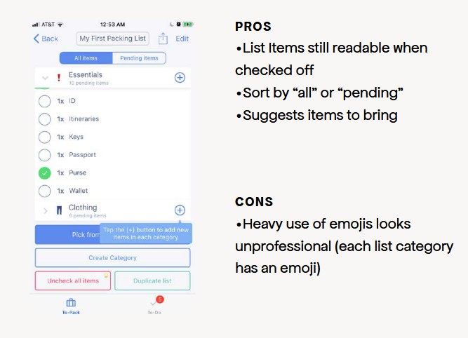 PackList app