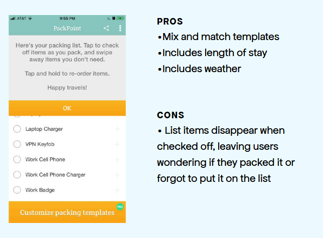 PackPoint app